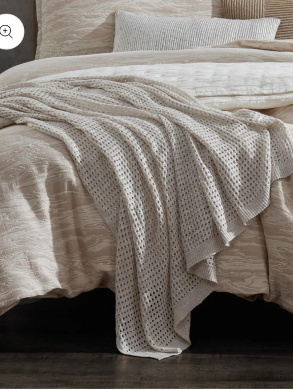 Donna Karan Viscose Linen Whisper Open Knit Throw